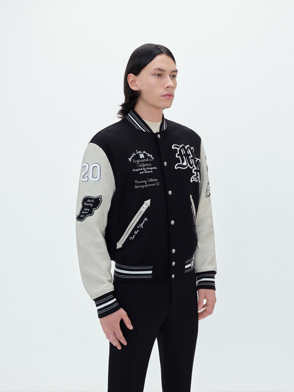 Black Amiri OVERSIZED VARSITY JACKET | 157269-LPN