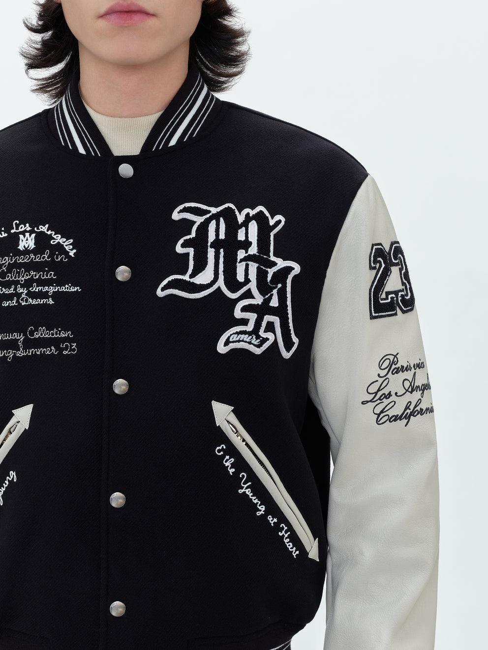 Black Amiri OVERSIZED VARSITY JACKET | 157269-LPN