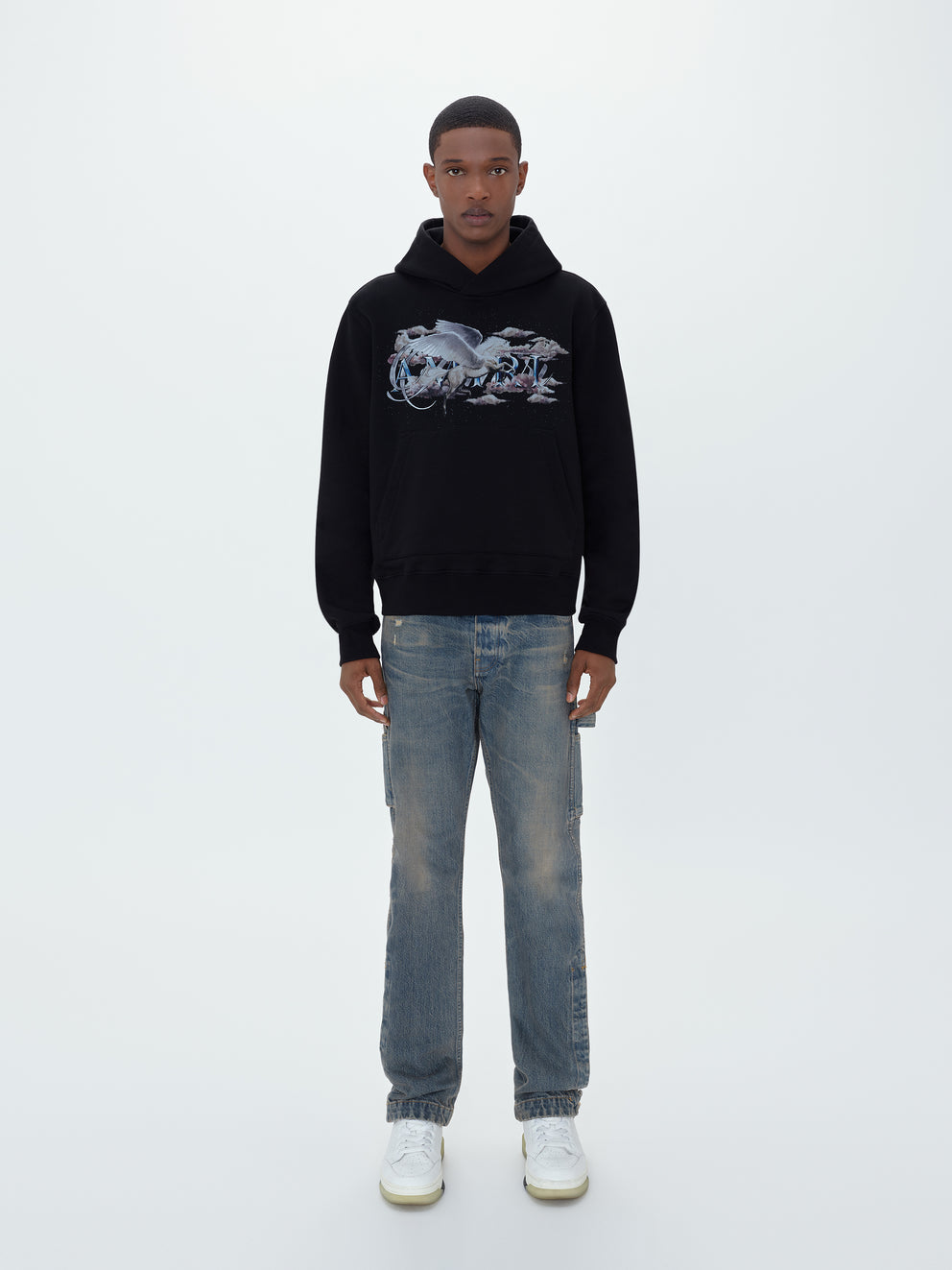 Black Amiri PEGASUS SCRIPT HOODIE | 914657-FCB