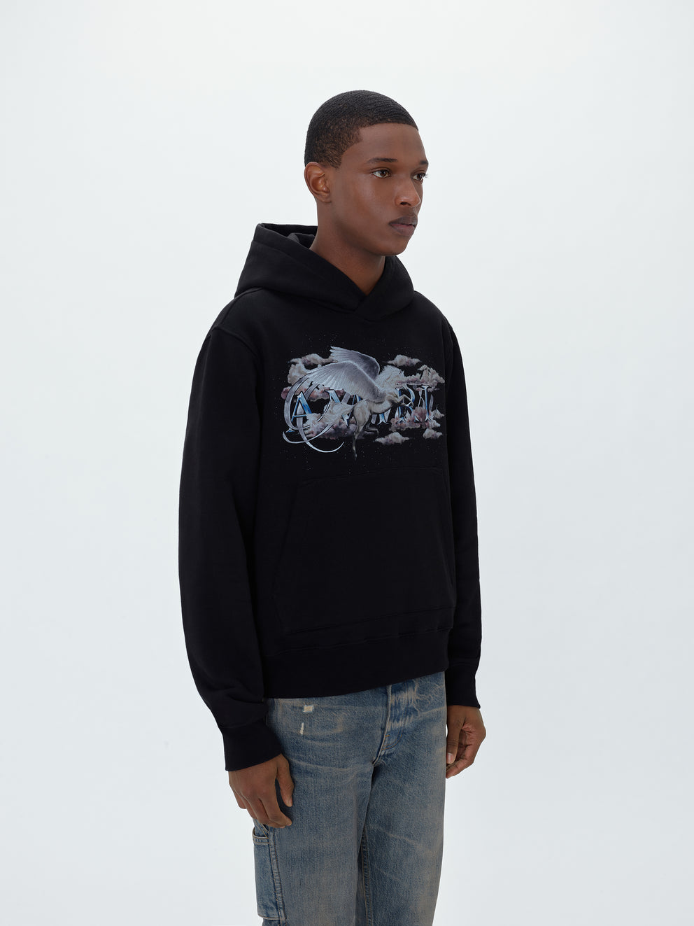 Black Amiri PEGASUS SCRIPT HOODIE | 914657-FCB