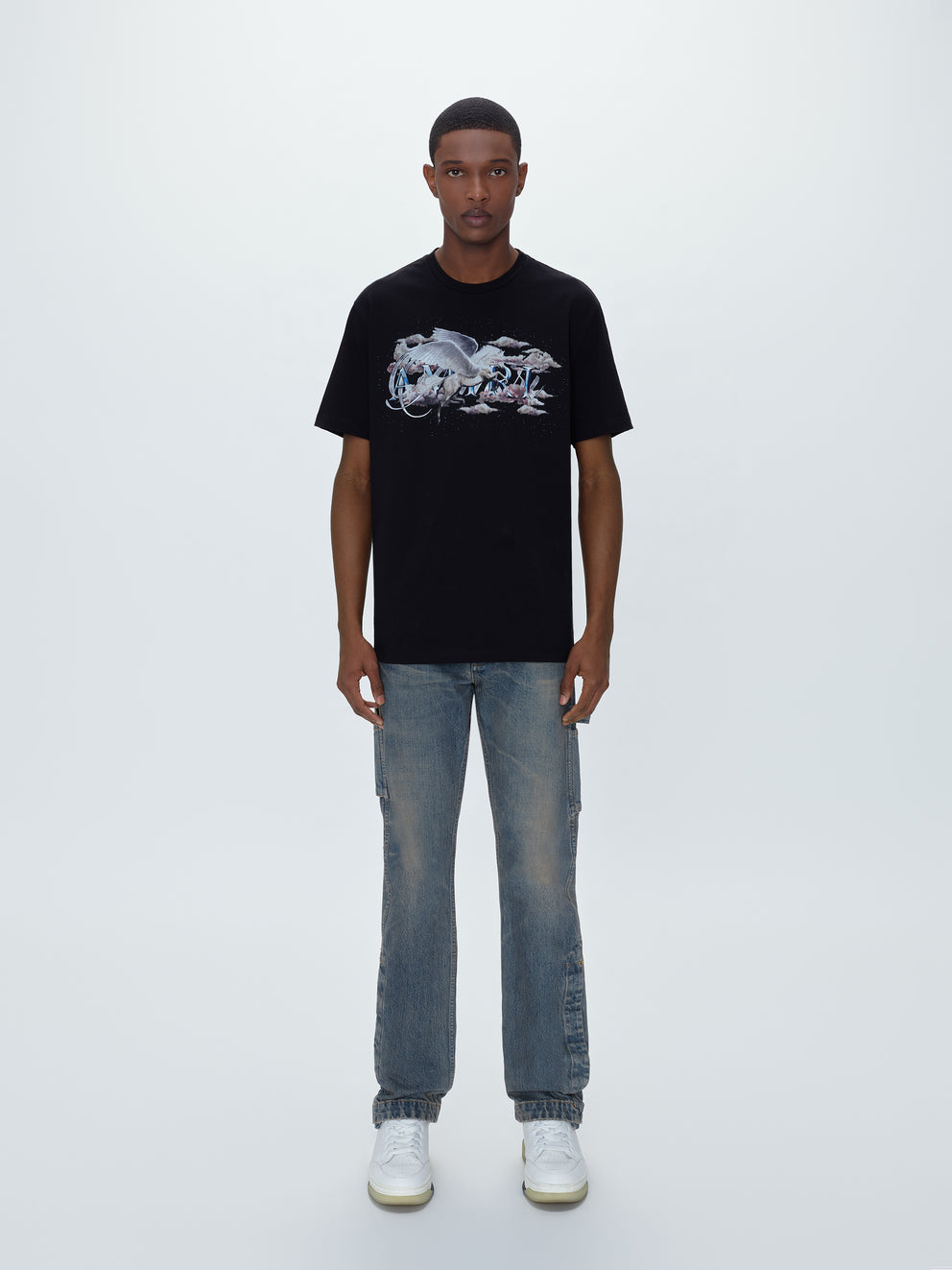 Black Amiri PEGASUS SCRIPT LOGO TEE | 136945-HRE