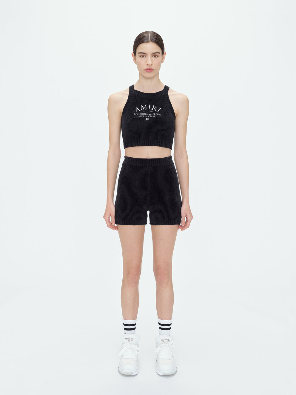 Black Amiri SWEATER KNIT CROP TOP | 548310-BHY