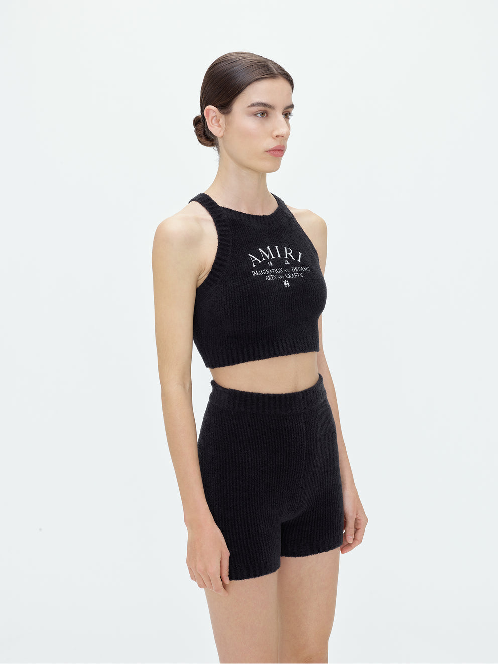 Black Amiri SWEATER KNIT CROP TOP | 548310-BHY