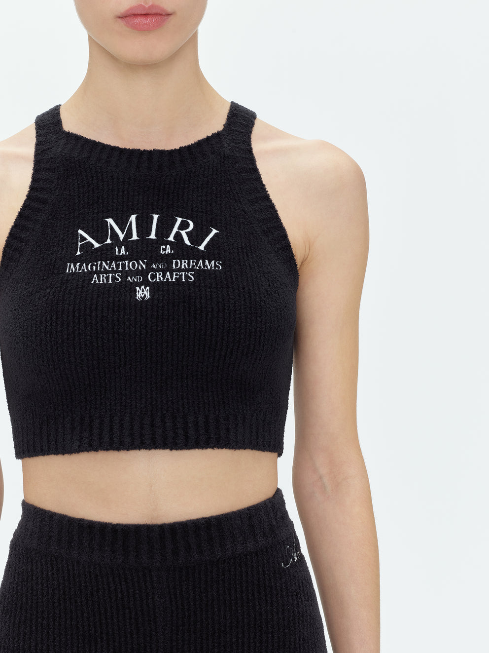 Black Amiri SWEATER KNIT CROP TOP | 548310-BHY