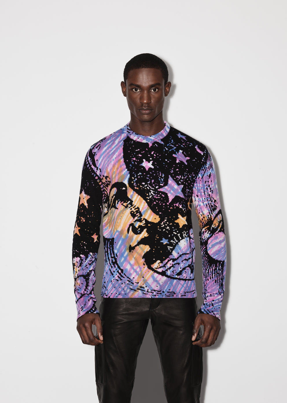 Black Amiri TIE DYE MOON CREWNECK | 958306-AFC