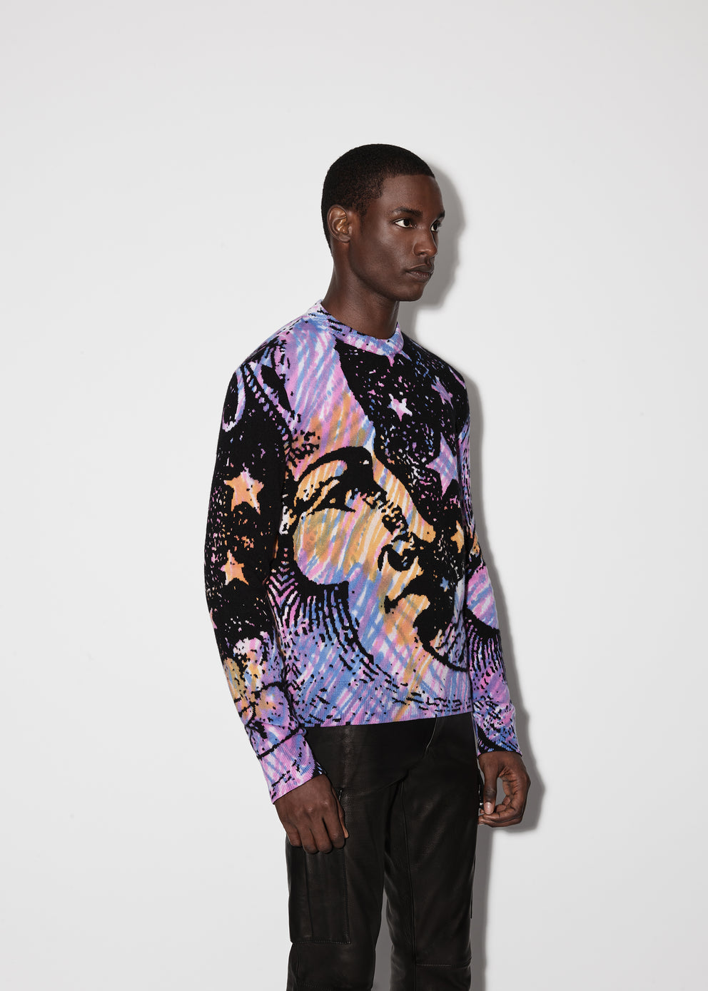 Black Amiri TIE DYE MOON CREWNECK | 958306-AFC