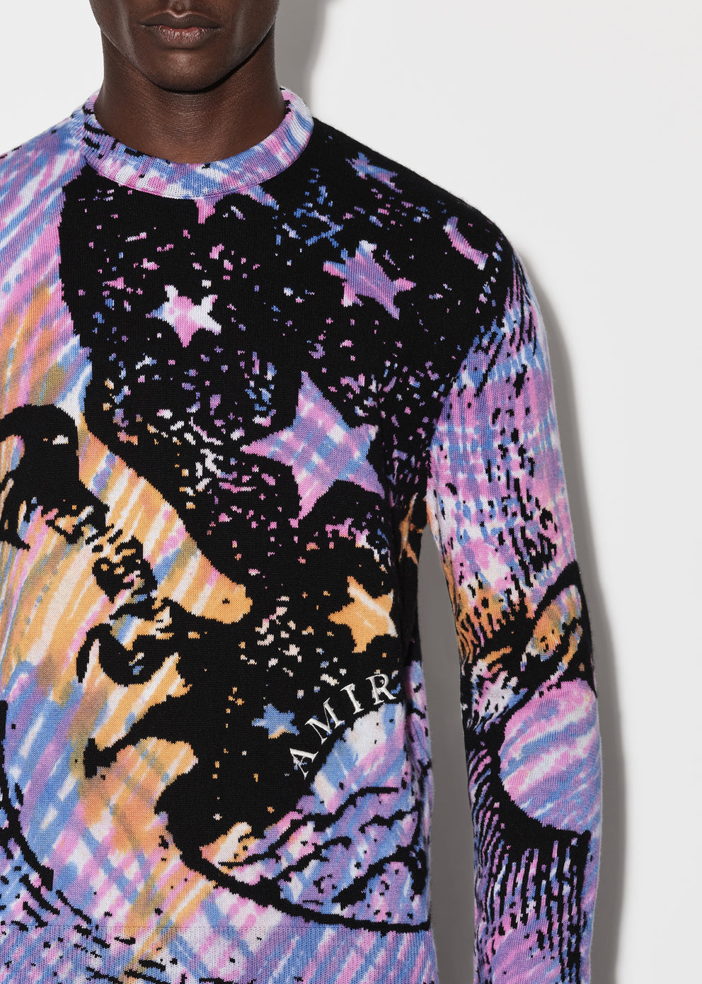 Black Amiri TIE DYE MOON CREWNECK | 958306-AFC