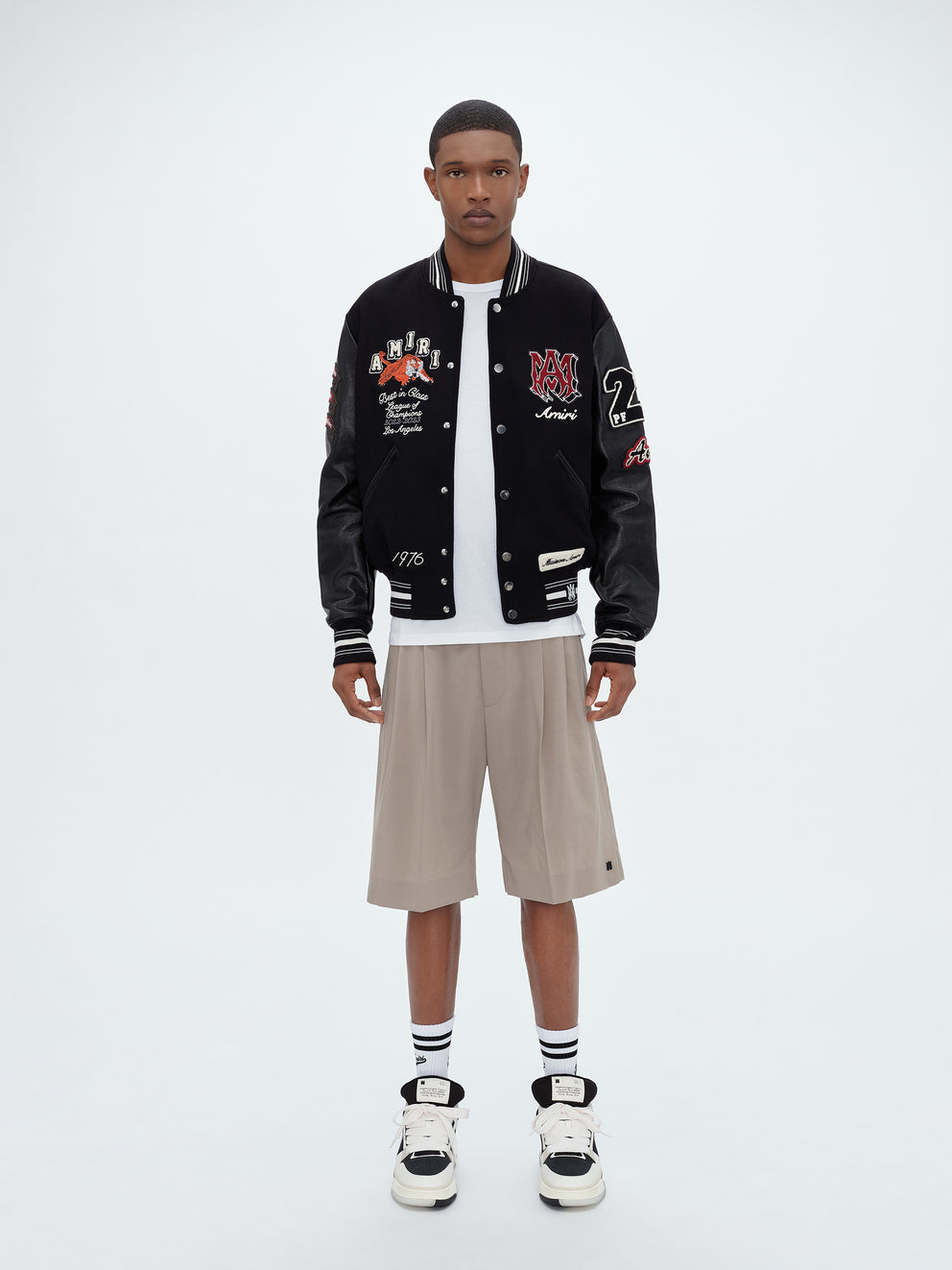 Black Amiri VINTAGE PATCH VARSITY BOMBER | 413907-WFI