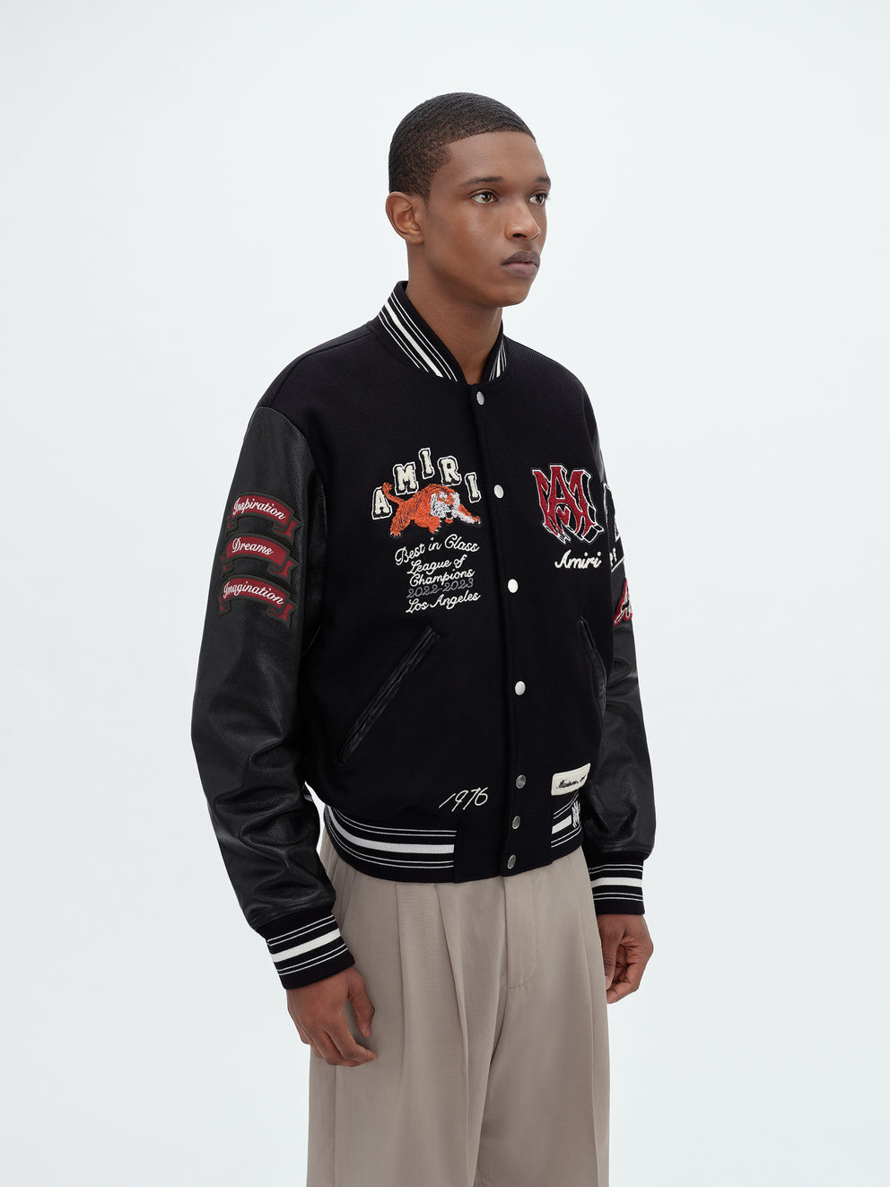 Black Amiri VINTAGE PATCH VARSITY BOMBER | 413907-WFI