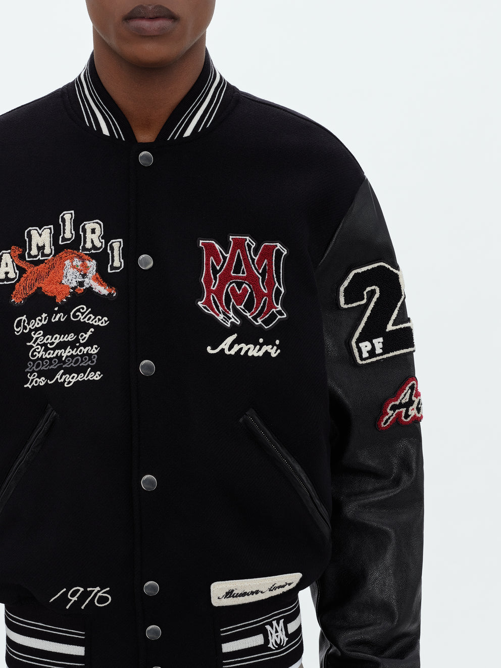 Black Amiri VINTAGE PATCH VARSITY BOMBER | 413907-WFI