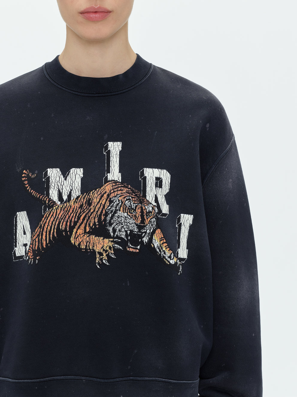 Black Amiri VINTAGE TIGER CREWNECK | 594613-RZN