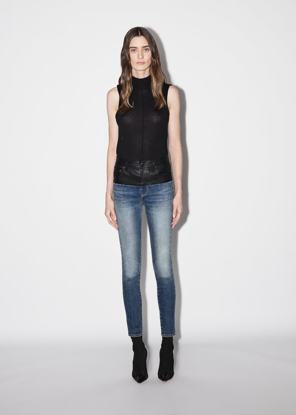 Black / Classic Deep Indigo Amiri HYBRID SKINNY W/ LEATHER | 291734-LQS