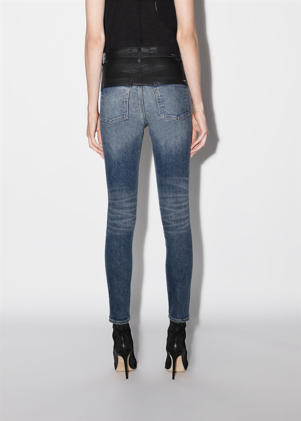 Black / Classic Deep Indigo Amiri HYBRID SKINNY W/ LEATHER | 291734-LQS