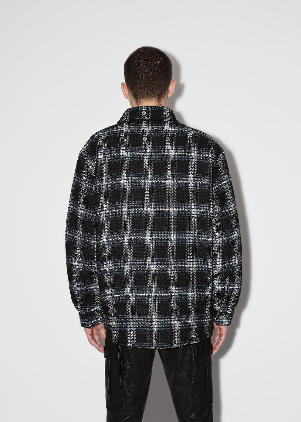 Black / Grey Amiri SHADOW PLAID PADDED OVERSHIRT | 318647-BER