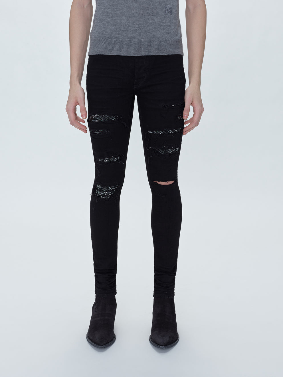 Black Od Amiri CRYSTAL THRASHER JEAN | 921385-EHZ