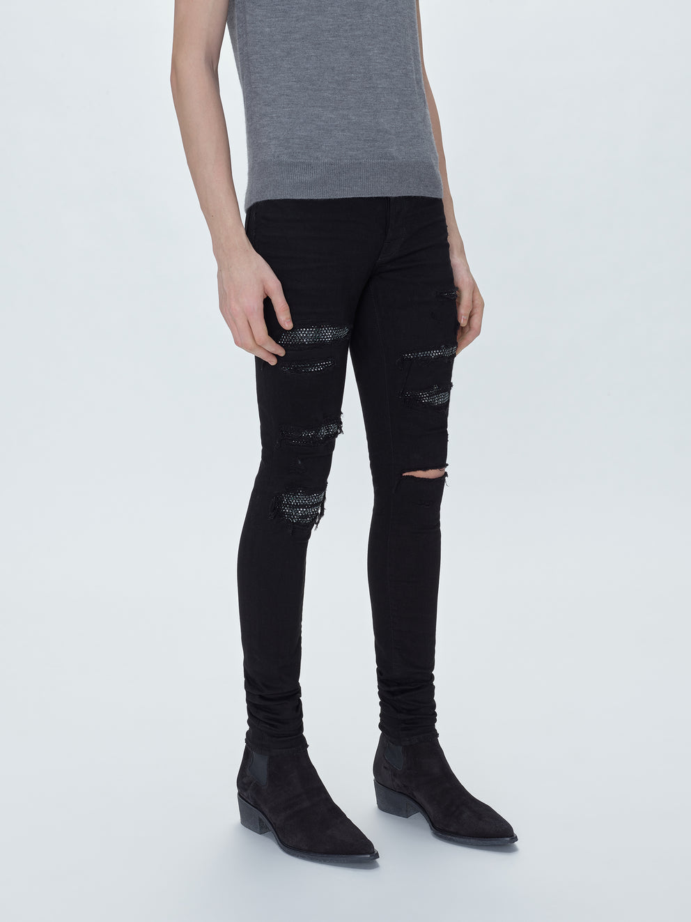 Black Od Amiri CRYSTAL THRASHER JEAN | 921385-EHZ