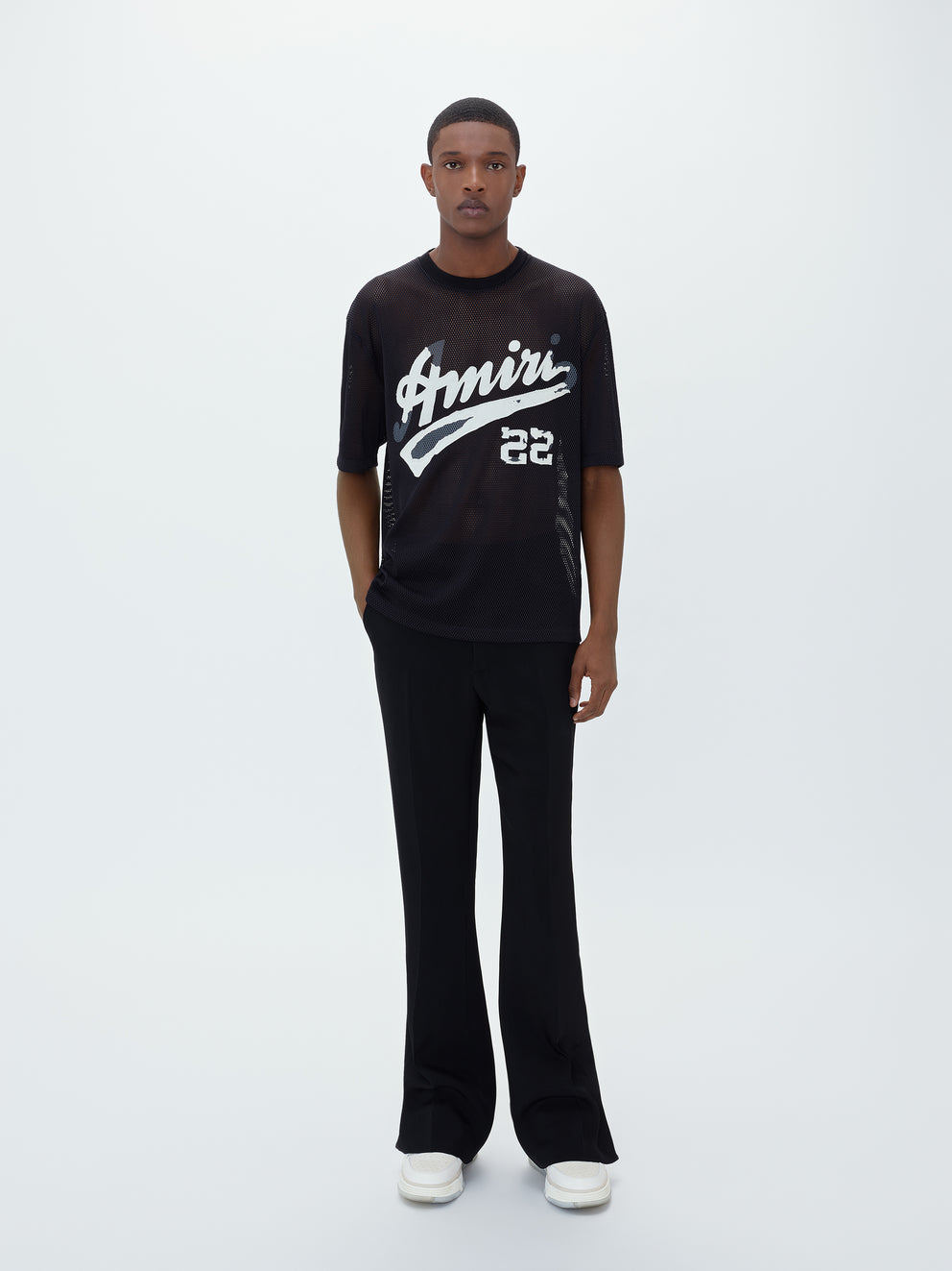 Black / White Amiri 22 MESH TEE | 583614-GYF