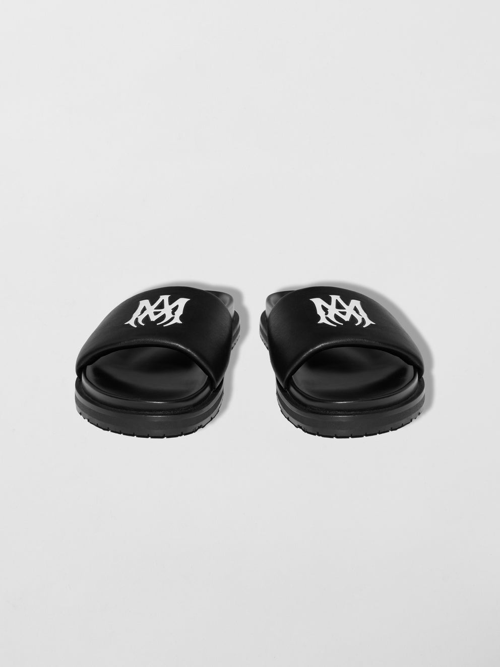 Black / White Amiri LEATHER SLIDE | 602734-EHS