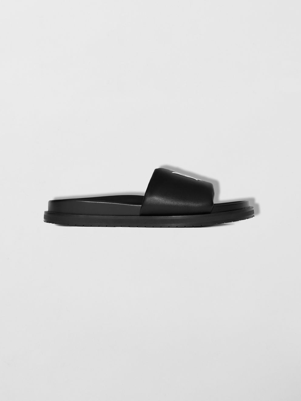 Black / White Amiri LEATHER SLIDE | 602734-EHS