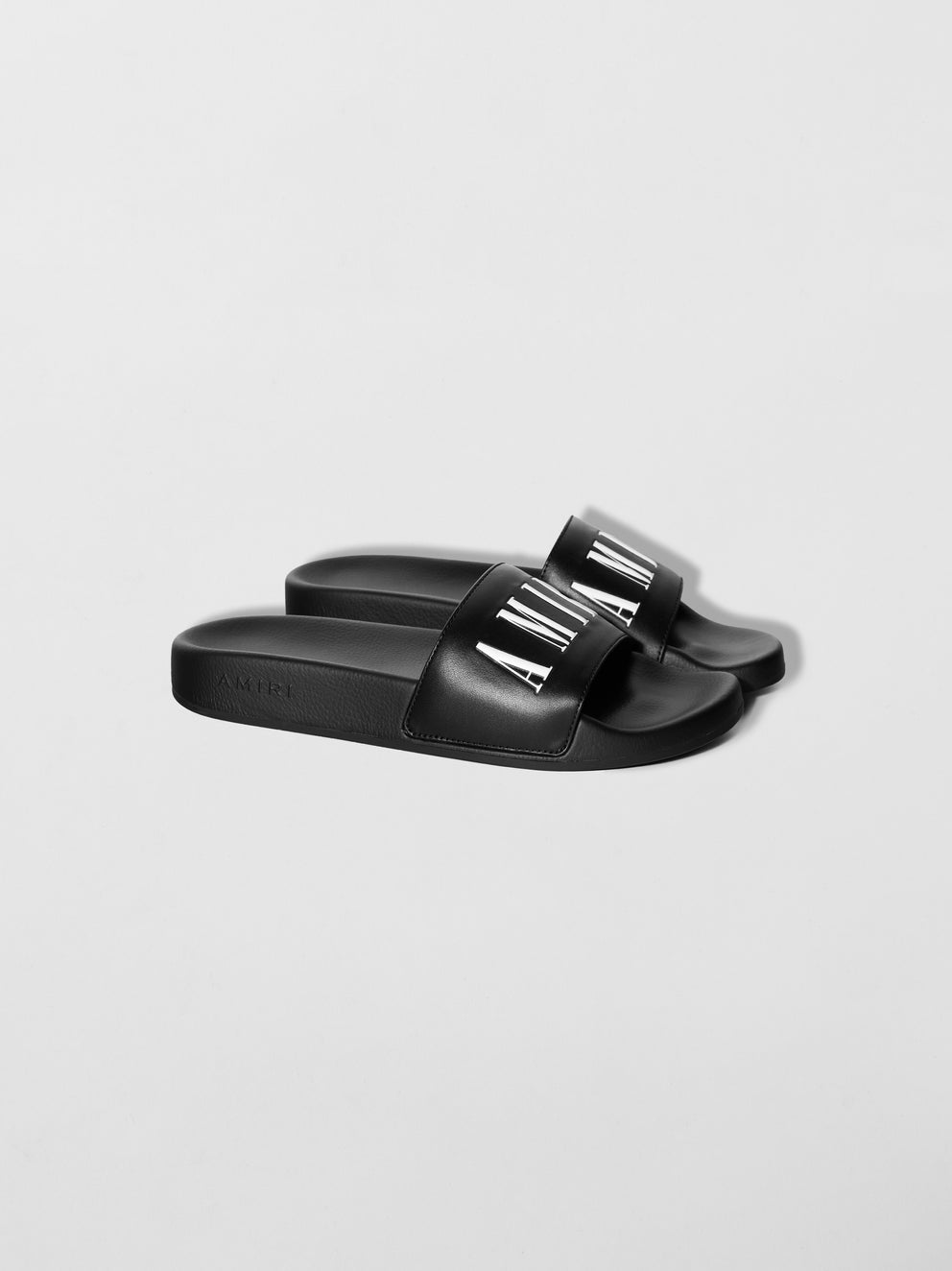 Black / White Amiri LOGO POOL SLIDE | 905478-OND