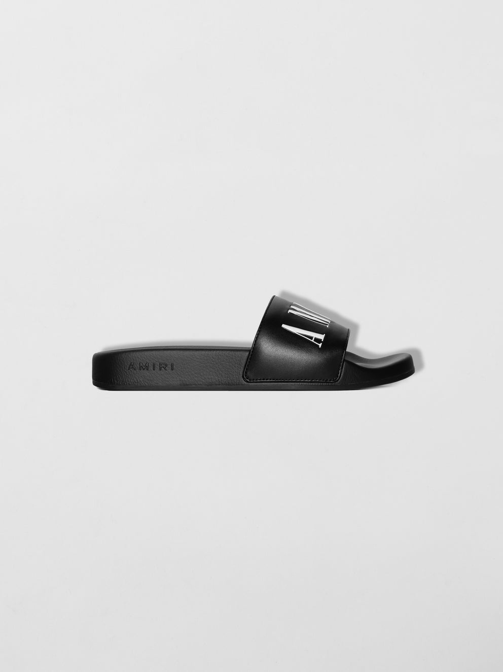 Black / White Amiri LOGO POOL SLIDE | 905478-OND