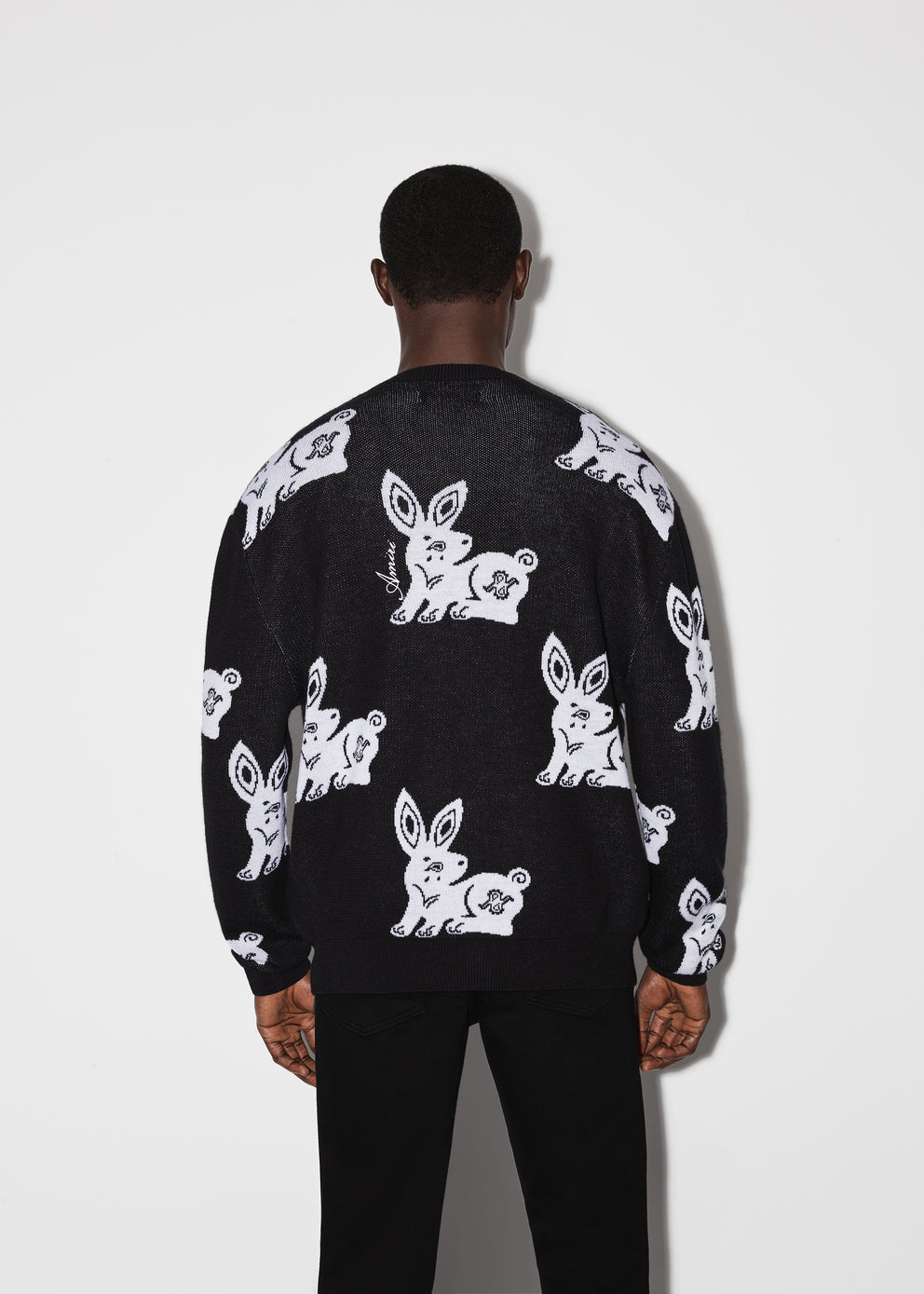 Black / White Amiri RABBIT REPEAT CARDIGAN | 172408-KGR