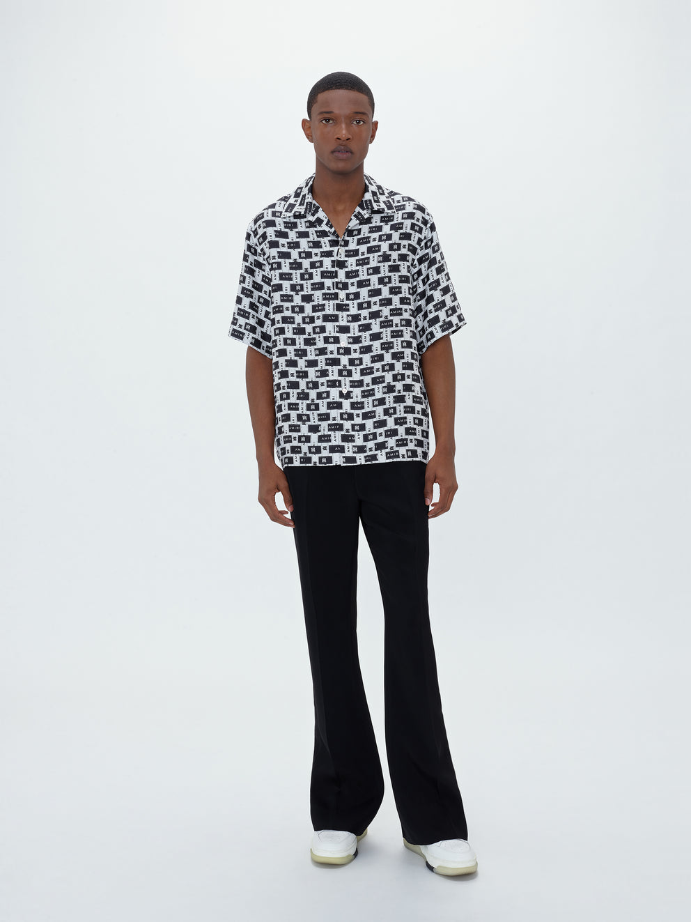 Black / White Amiri TAPE BOWLING SHIRT | 351604-CRE