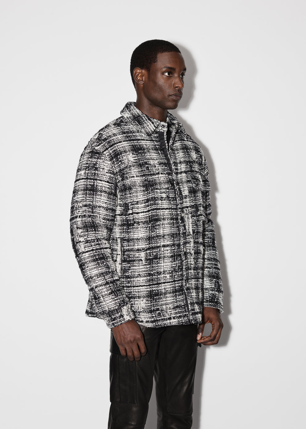 Black / White Amiri TWEED PADDED OVERSHIRT | 809145-GSC