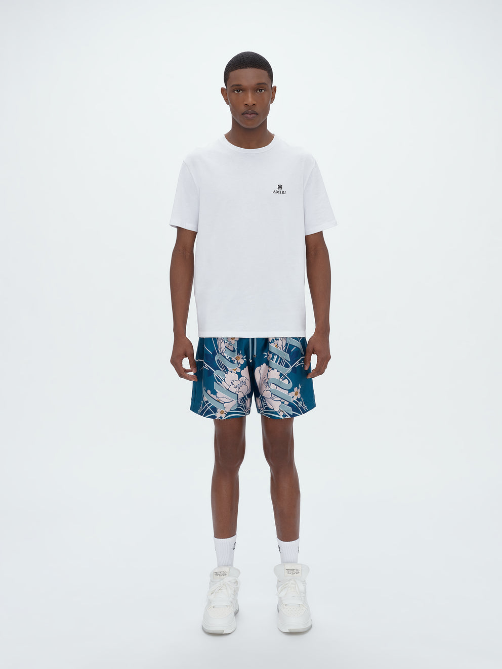 Blue Amiri FLORAL DRAWSTRING SHORT | 360587-FAI