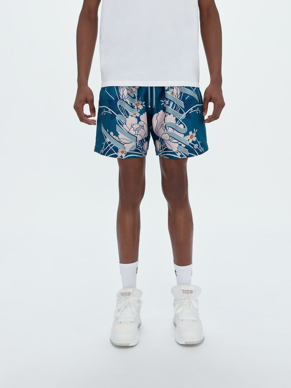 Blue Amiri FLORAL DRAWSTRING SHORT | 360587-FAI