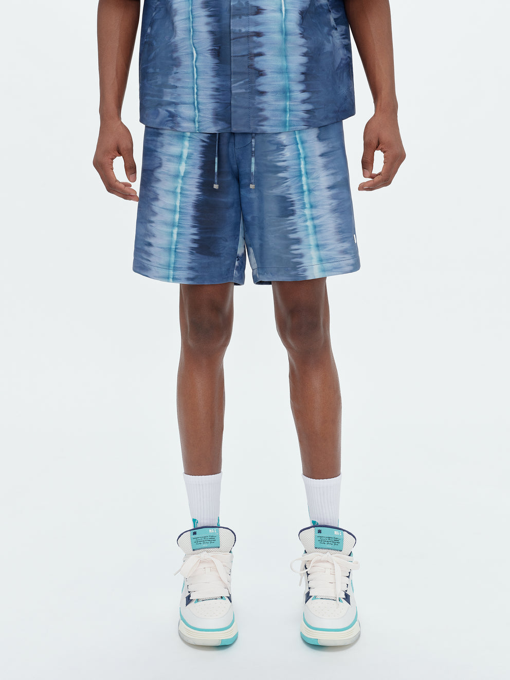 Blue Amiri LEATHER TIE DYE SHORT | 186509-GQE