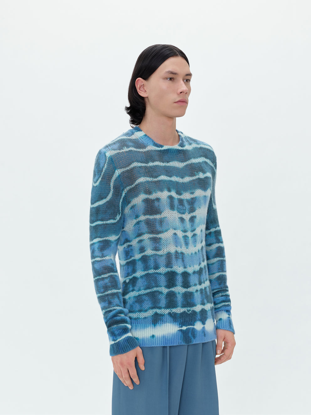 Blue Amiri OPEN STITCH TIE-DYE CREW | 985360-NPR