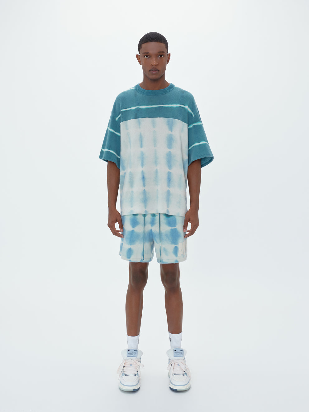 Blue Amiri TIE DYE KNIT FOOTBALL JERSEY | 439075-MSR