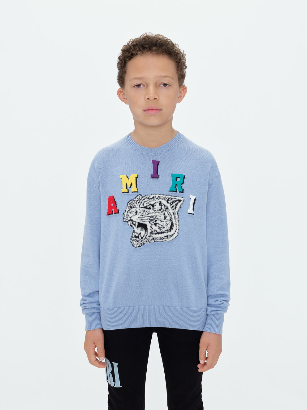 Blue Amiri TIGER VARSITY CREWNECK | 679142-FSG