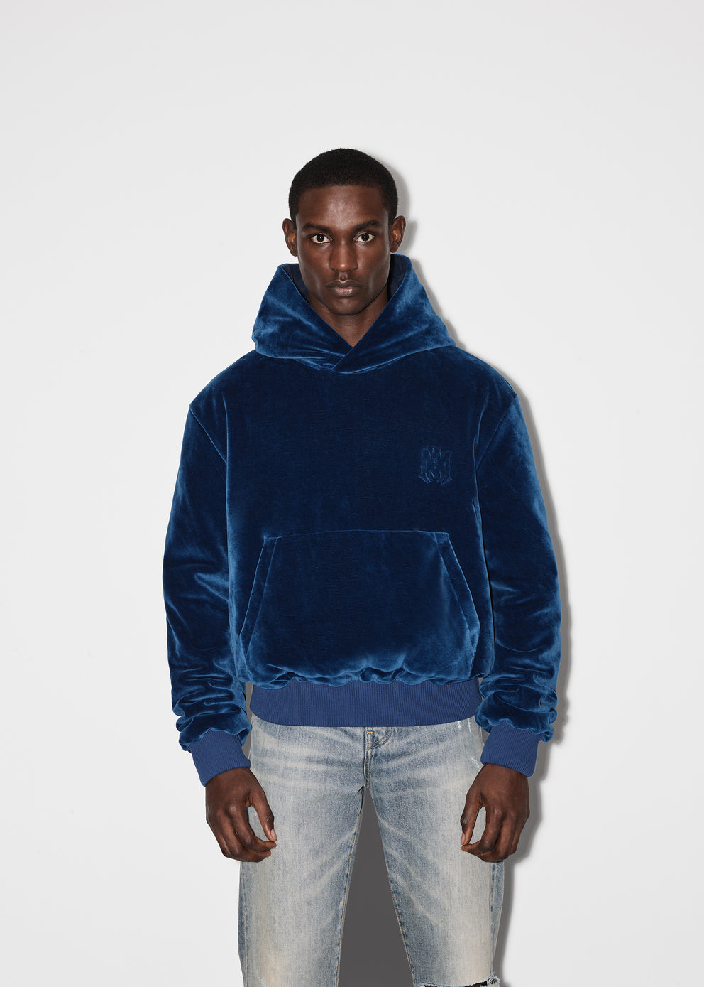 Blue Amiri VELOUR HOODIE | 420315-JMU