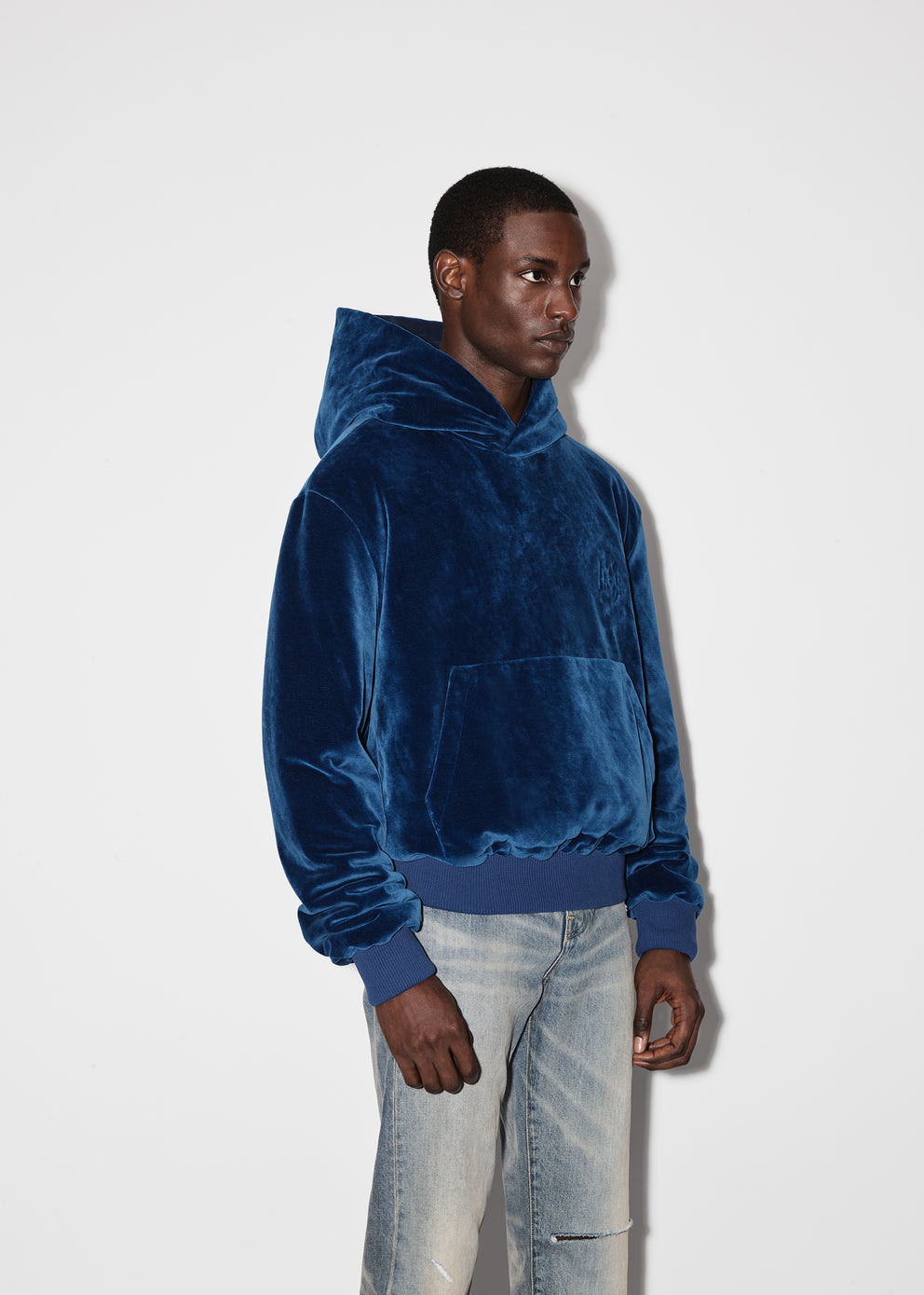 Blue Amiri VELOUR HOODIE | 420315-JMU