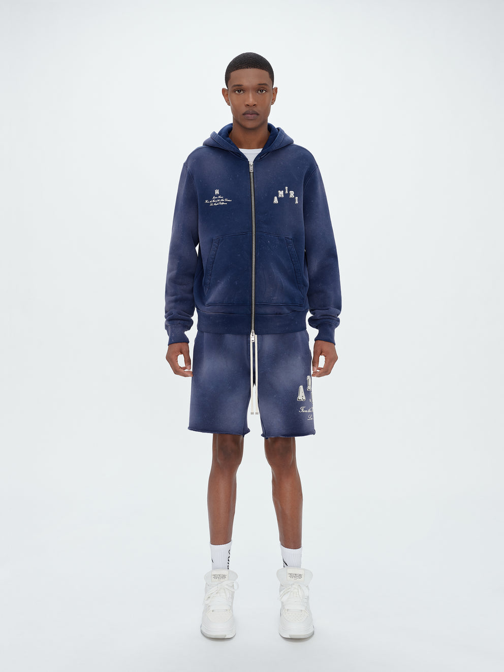 Blue Amiri VINTAGE COLLEGIATE ZIP HOODIE | 120586-RMX