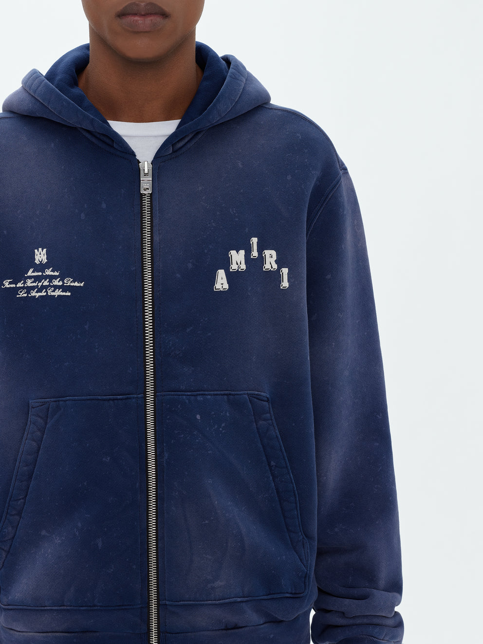 Blue Amiri VINTAGE COLLEGIATE ZIP HOODIE | 120586-RMX