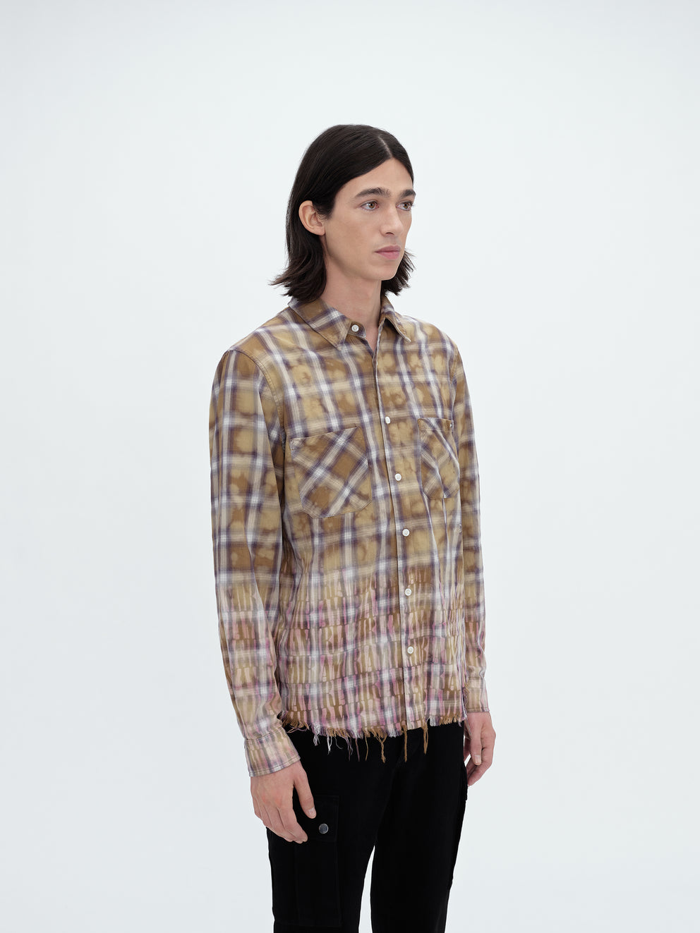 Brown Amiri BLEACH LOGO FLANNEL | 864129-TDM