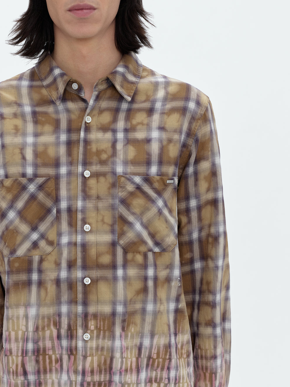 Brown Amiri BLEACH LOGO FLANNEL | 864129-TDM