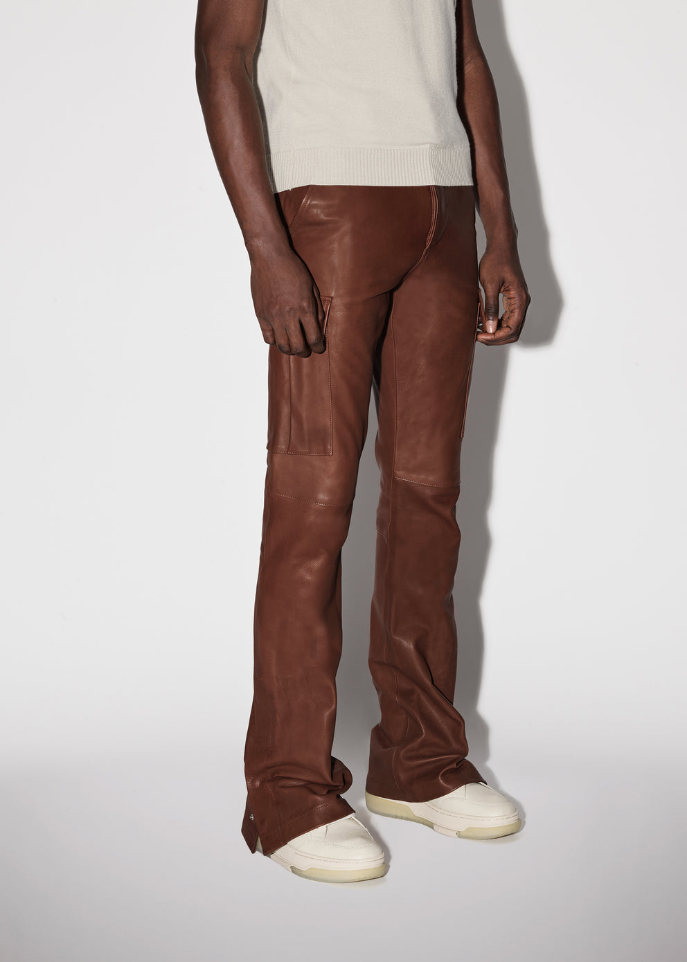 Brown Amiri LEATHER CARGO FLARE | 089352-KFZ