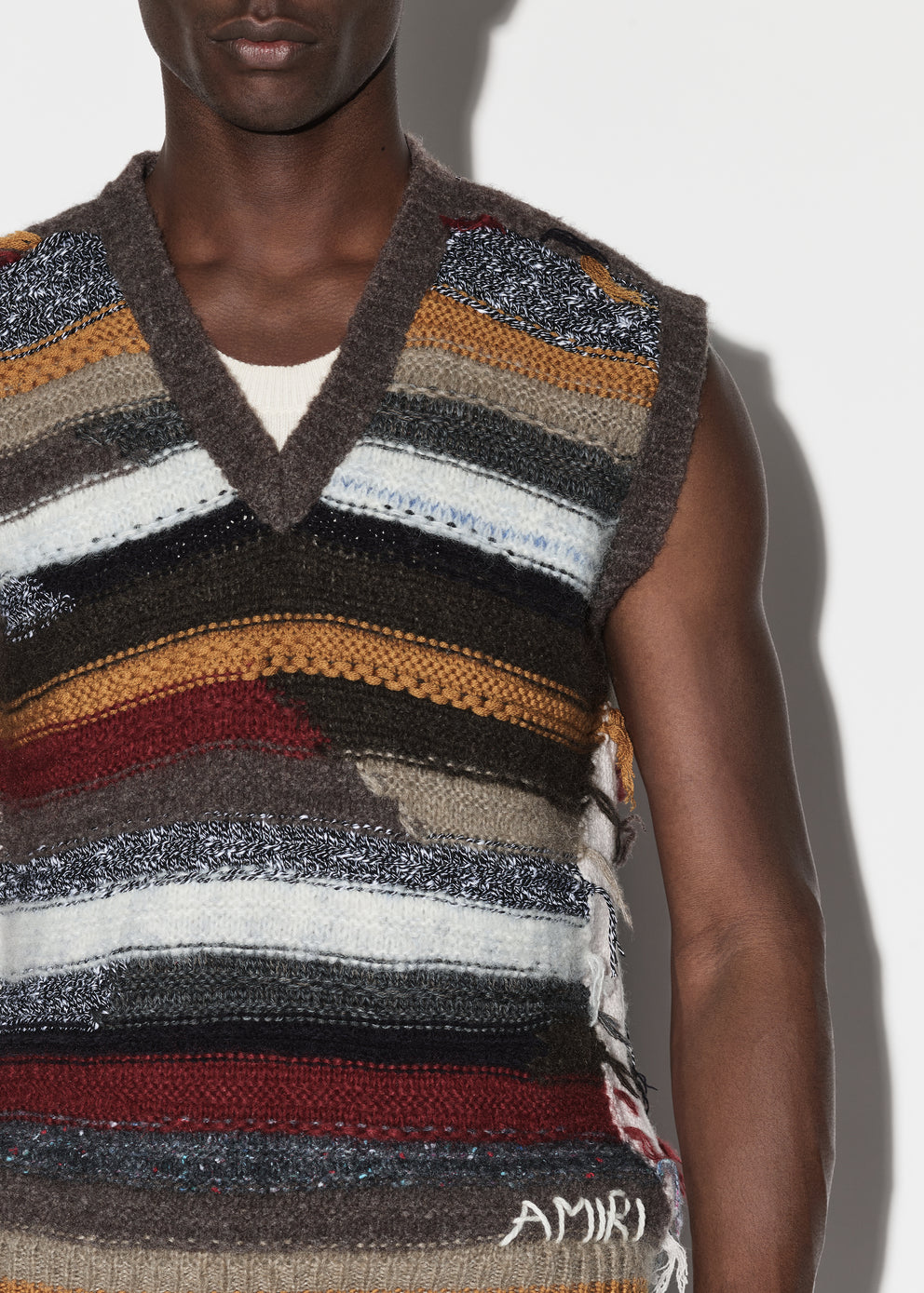 Brown Amiri MULTICOLOR STRIPE GILET | 324879-RHN