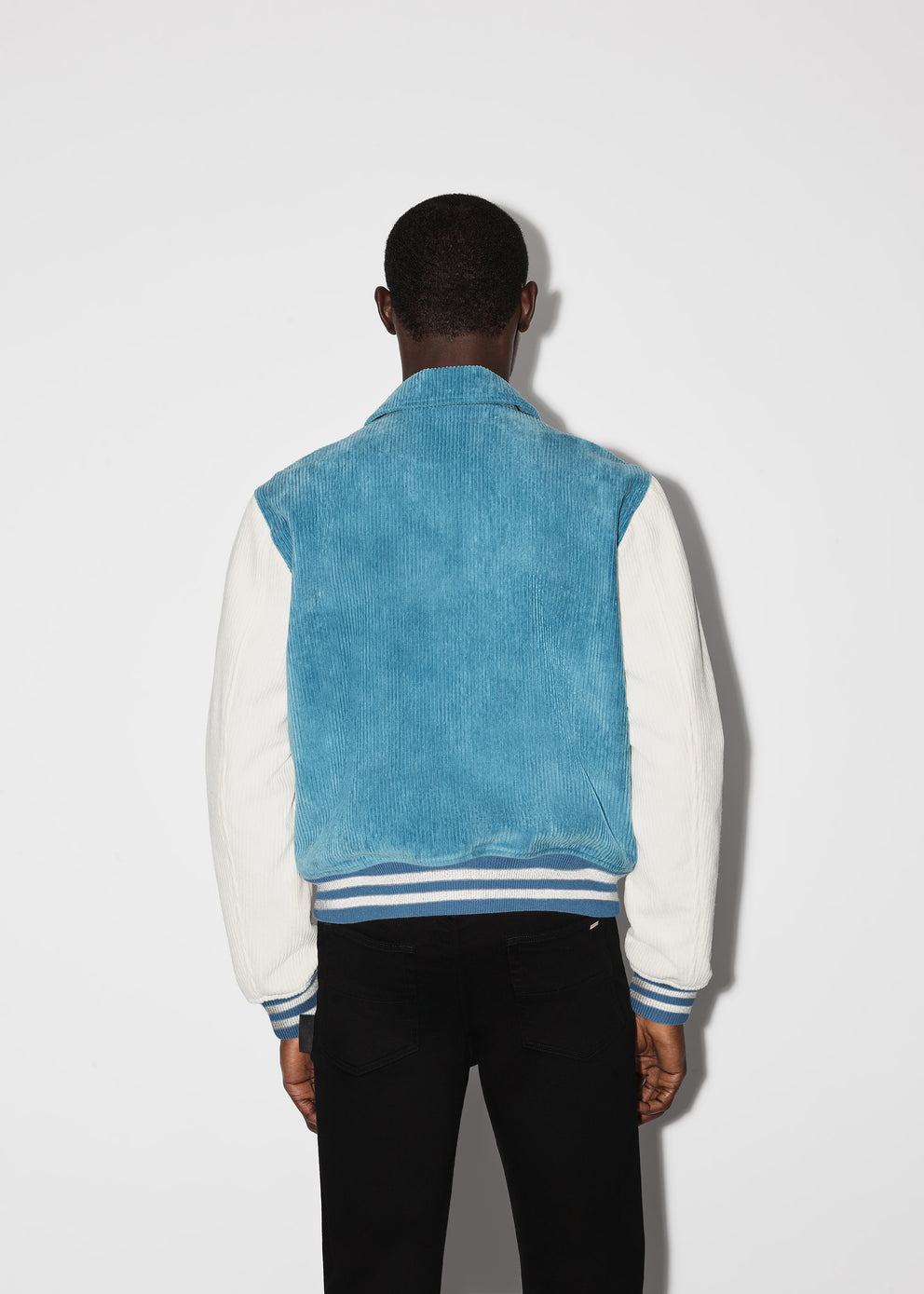 Carolina Blue Amiri CORDUROY BONES VARSITY JACKET | 813279-AEK