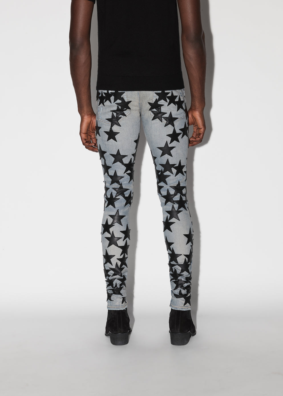 Clay Indigo Amiri CHEMIST LEATHER STARS JEAN | 867125-RHD