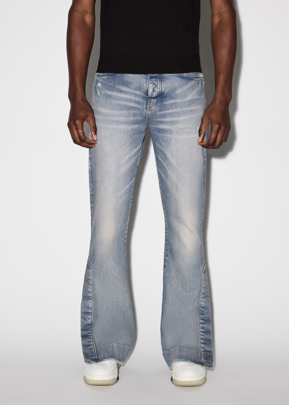 Clay Indigo Amiri STACKED FLARE JEAN | 153029-SNO