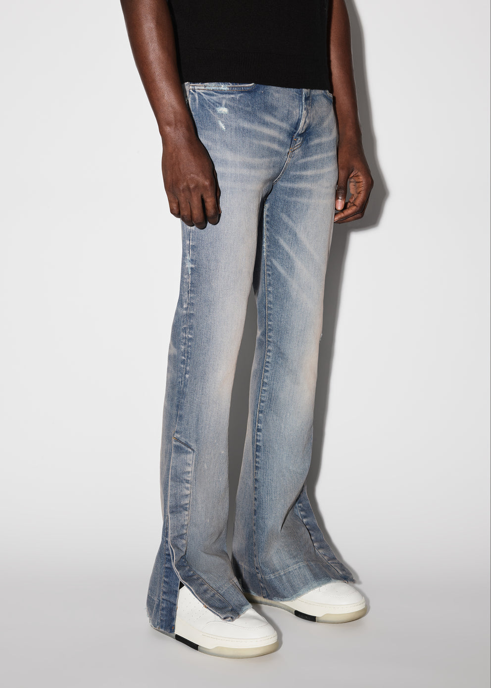 Clay Indigo Amiri STACKED FLARE JEAN | 153029-SNO