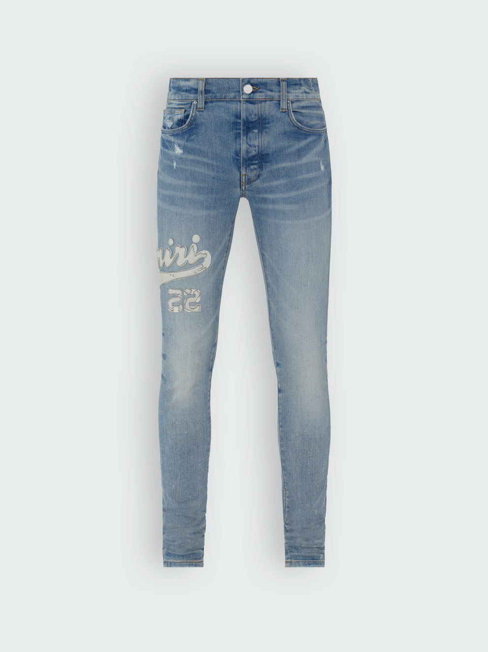 Clay Indigo Amiri VARSITY APPLIQUE LOGO JEAN | 937684-OAG