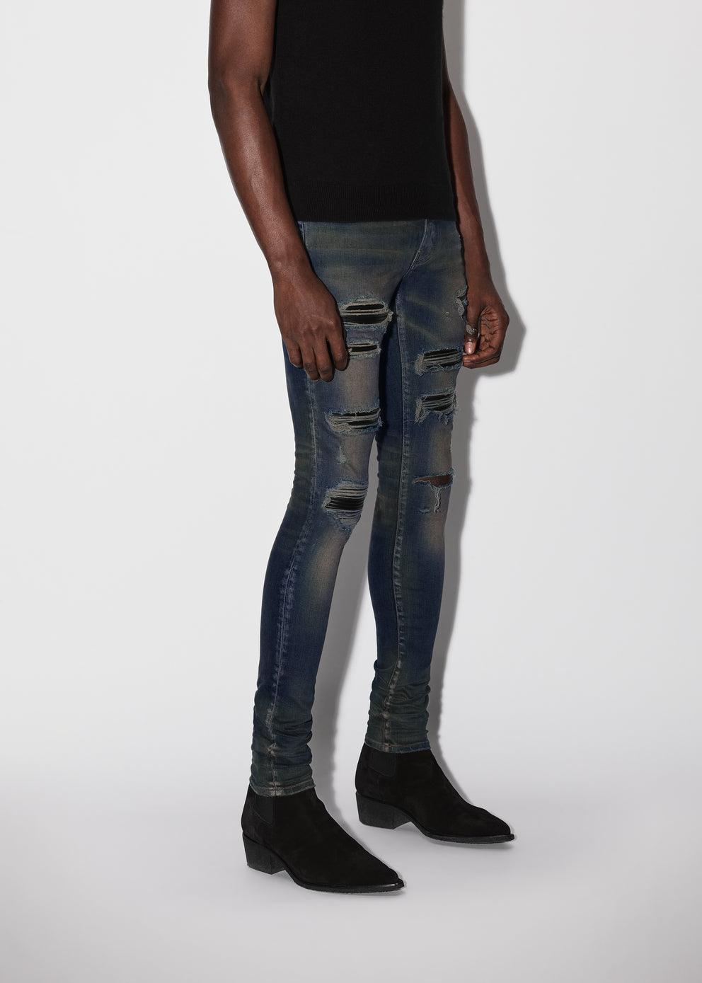 Dark Indigo Amiri LEATHER THRASHER | 906215-HBU