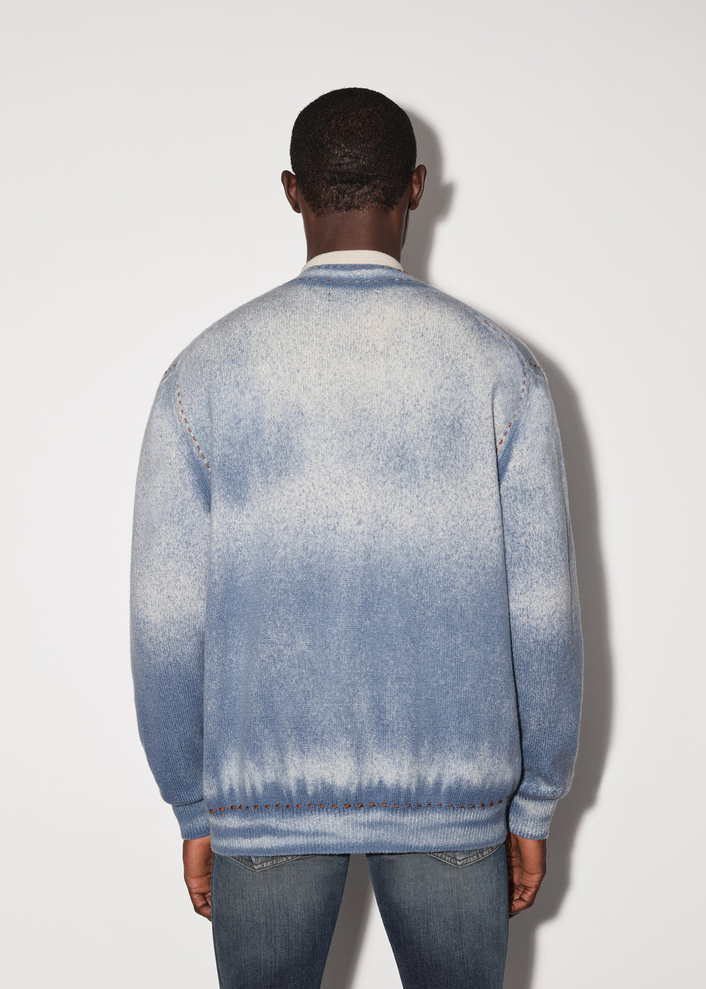 Dusty Blue Amiri PIGMENT SPRAY CARDIGAN | 059147-BHO