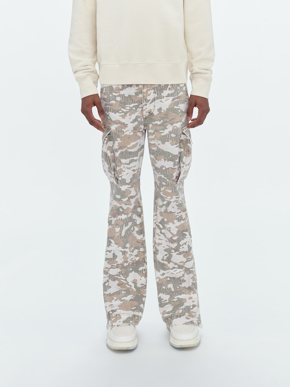 Green Camo Amiri M65 CAMO CARGO KICK FLARE | 246180-ILB